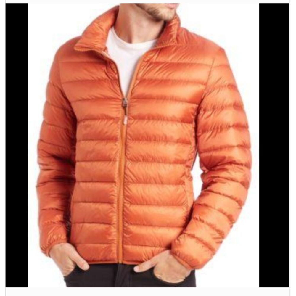 TUMI PAX Patrol Packable Travel Puffer Quilted Men's Jacket Sz XXL Orange
